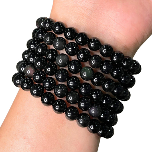 Black Obsidian Bead Bracelet IMK-10