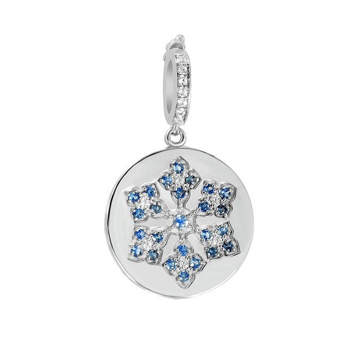 Blue Sapphire With White Zircon Charm