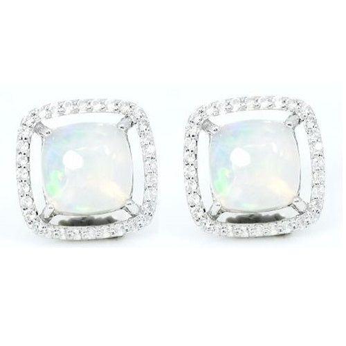 Ethiopian Opal With White Zircon Earring 212-BBD
