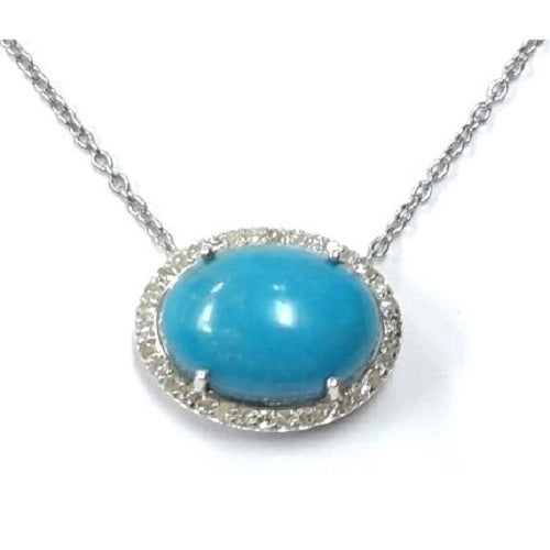 Turquoise with 0.25cts White Diamond Pendant