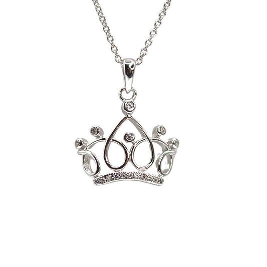 Crown Sterling Silver Pendant with 18" Rhodium Plated Chain 75-CRN