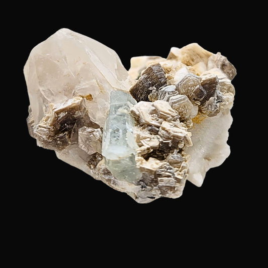 Aquamarine,Mica and Black tourmaline 65-smm