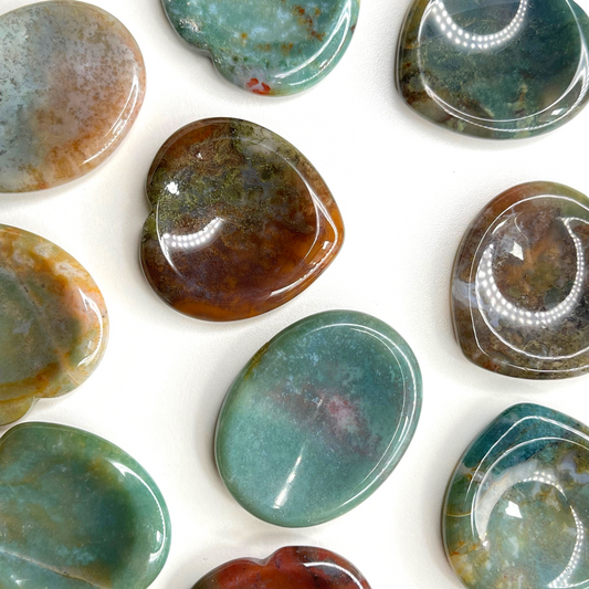 Moss Agate Worry Stone