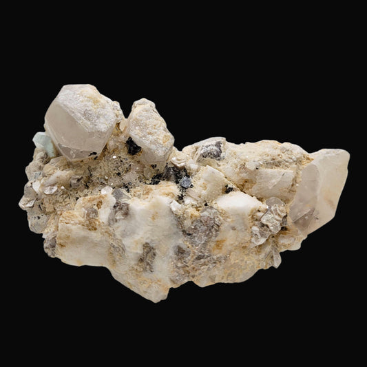 Aquamarine,Mica and Black tourmaline 65-smm