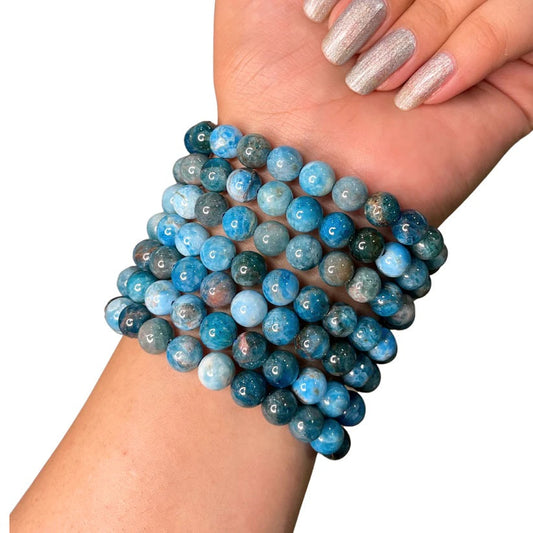 Blue Apatite Bead Bracelet IMR-16
