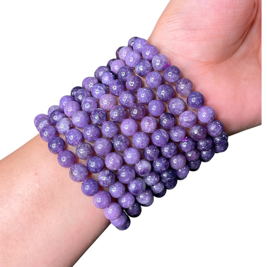 Lepidolite Bead Bracelet IMU-13