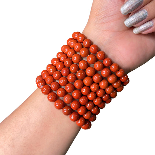 Red Jasper Bead Bracelet IMX-13