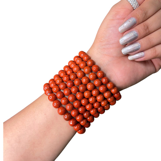 Red Jasper Bead Bracelet IMX-13