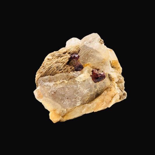 Red Zircon ,Quartz and Mica 24-sqe