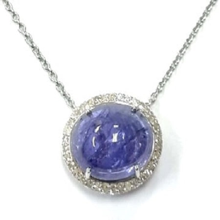 Tanzanite with 0.25cts White Diamond Pendant