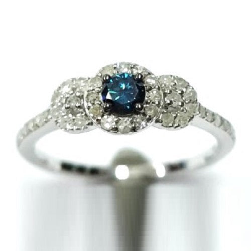 Blue and White Diamond Ring 620-ABF