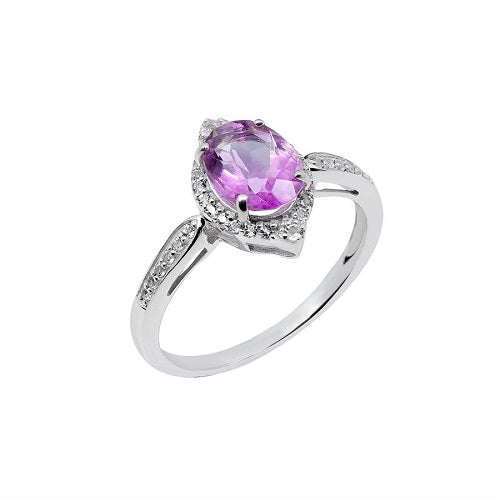 Fluorite Pink with White Topaz Ring 188-BAR