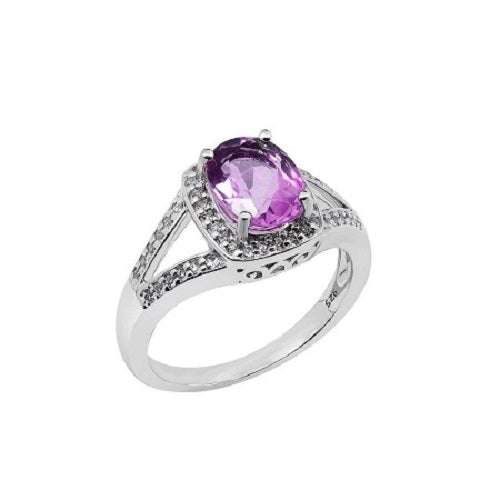 Fluorite Pink with White Topaz Ring 240-BAV